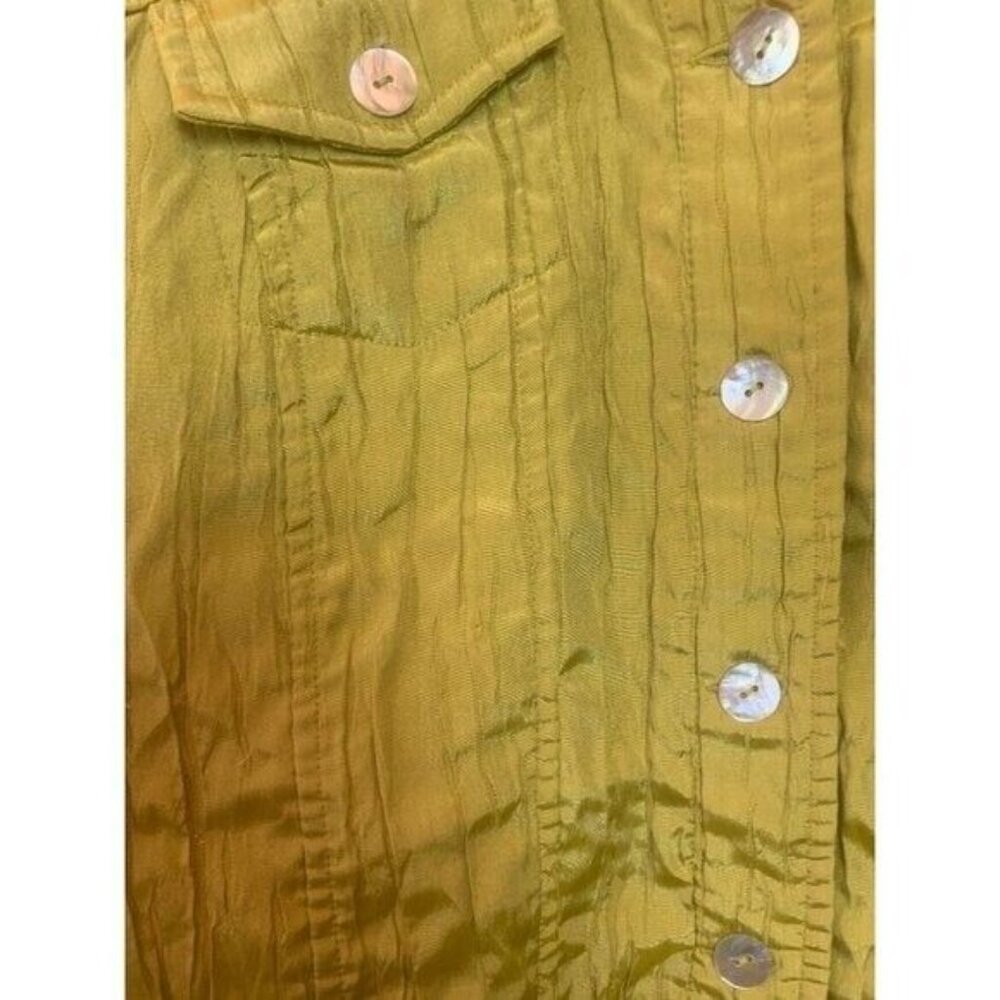 Ruby Rd. Petite Women's Jacket Lime Button Down Closure Textured Fabric Size 12P - Picture 7 of 10